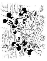 A coloring page of mickey mouse